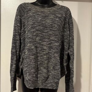 Lane Bryant Black and Gray Crew Neck Sweater